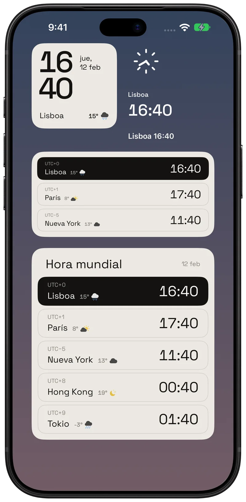La hora mundial siempre a mano.