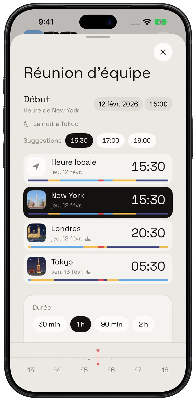 Planification du calendrier dans Hourline