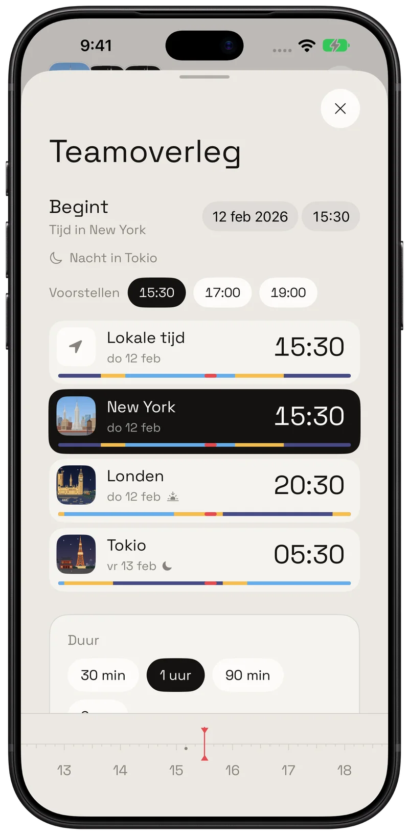 Kalenderplanning in Hourline