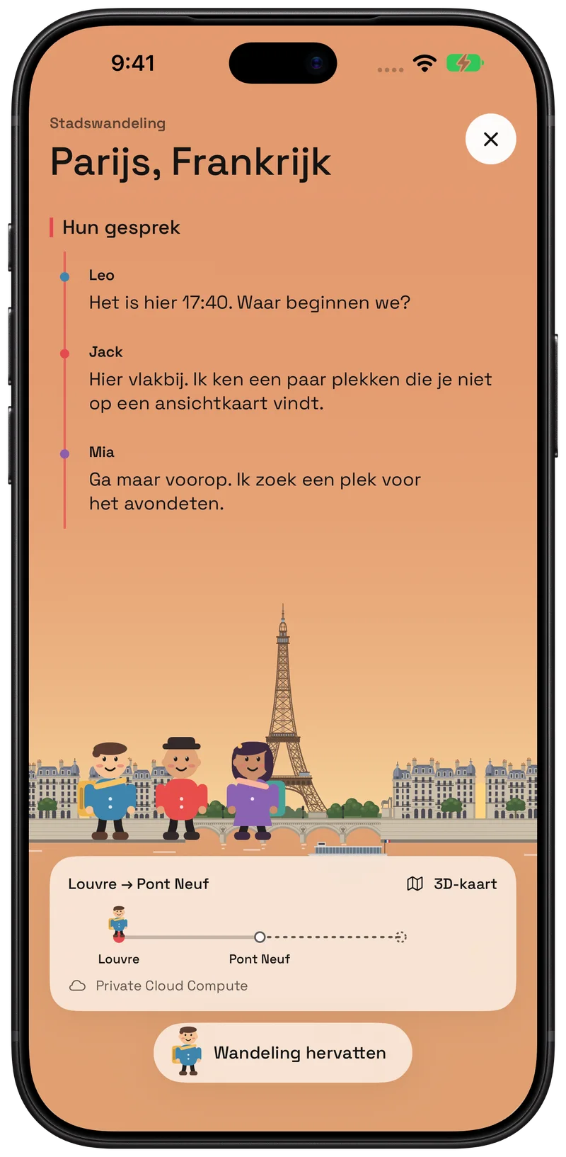 Ontdek de stad met Leo, Jack en Mia.