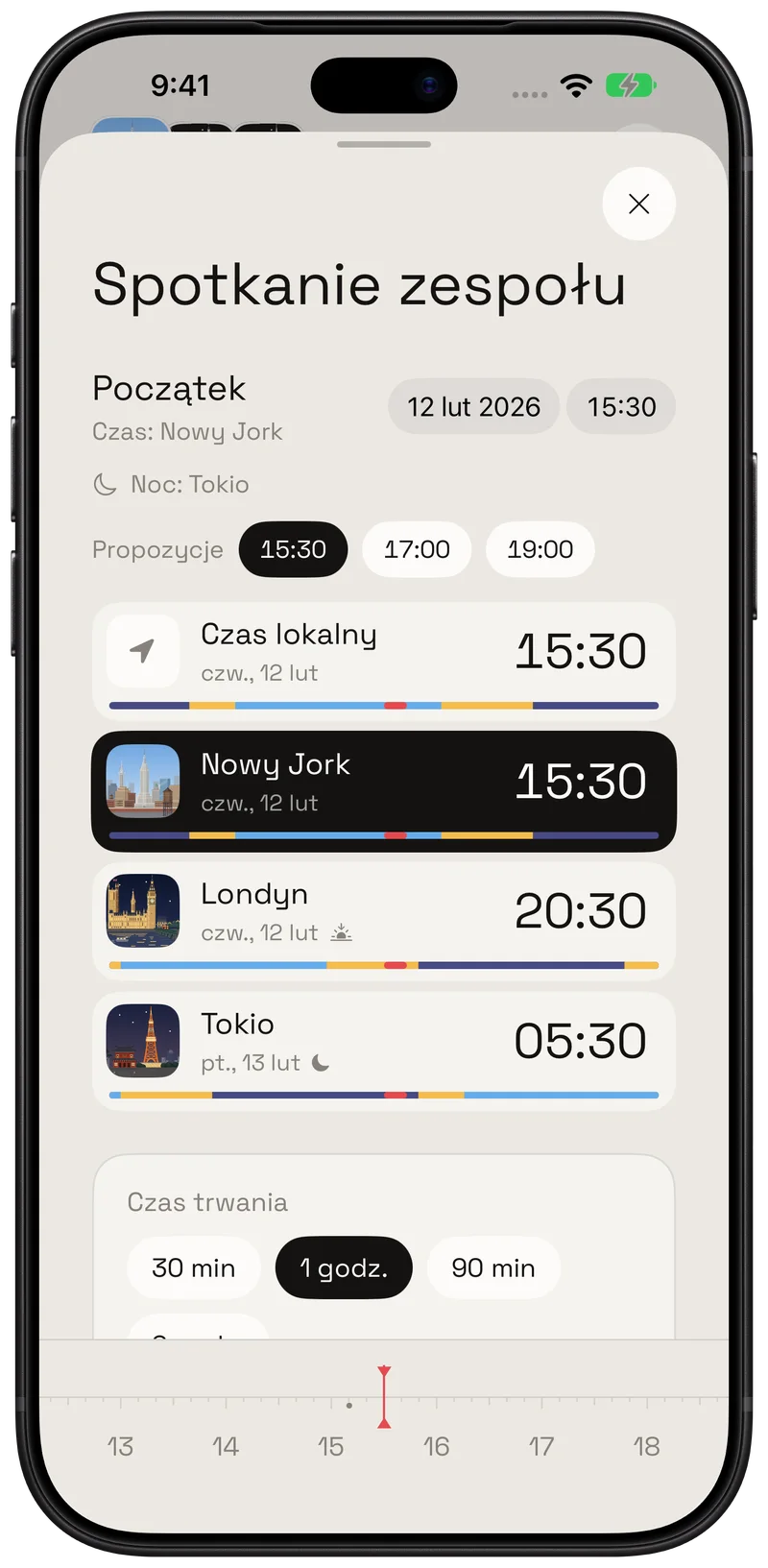 Planowanie kalendarza w Hourline