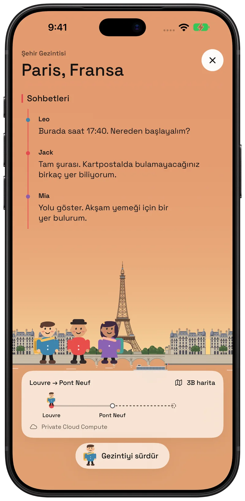 Leo, Jack ve Mia ile şehri keşfedin.