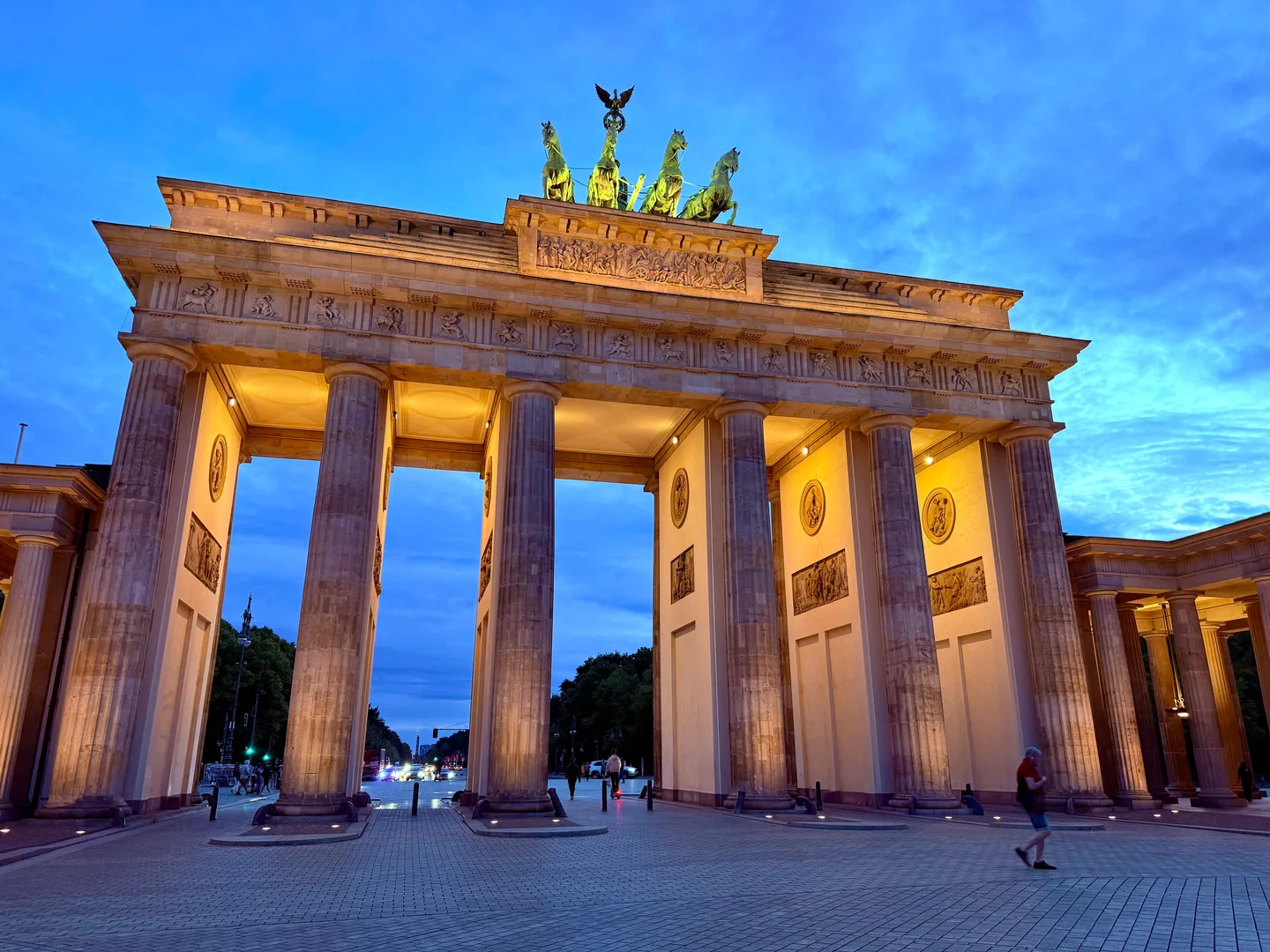 The Brandenburg Gate at dusk