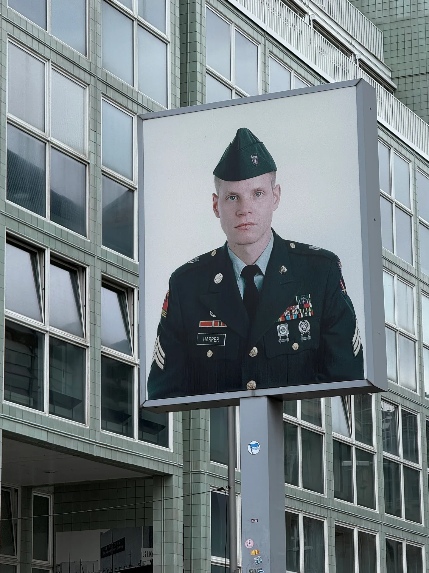 The American soldier portrait at Checkpoint Charlie