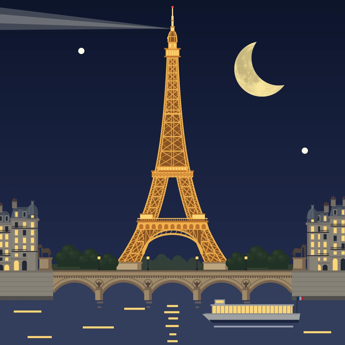 Paris in Hourline — night
