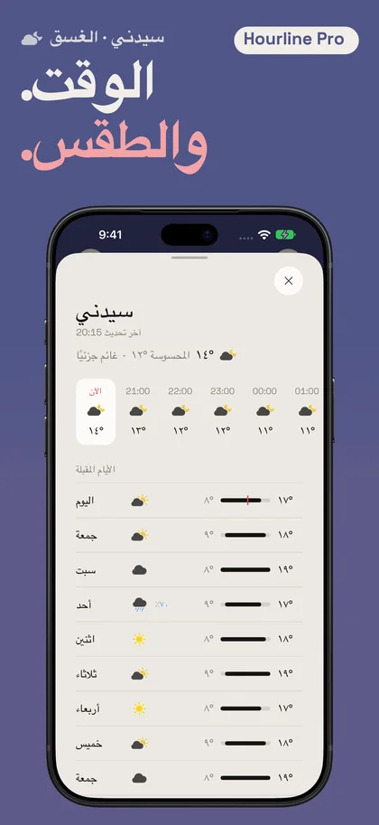 الوقت. والطقس.. سيدني · الغسق