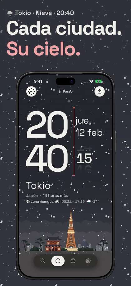 Cada ciudad. Su cielo.. Tokio · Nieve · 20:40