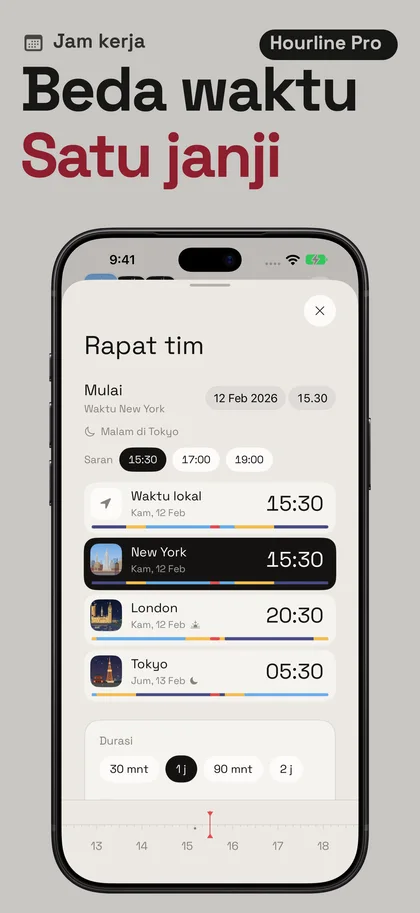 Beda waktu Satu janji. Jam kerja