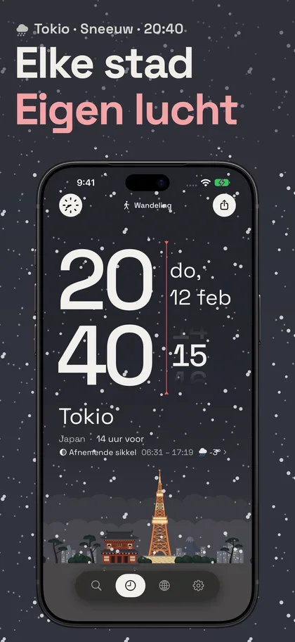 Elke stad Eigen lucht. Tokio · Sneeuw · 20:40