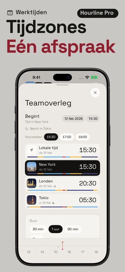 Tijdzones Eén afspraak. Werktijden