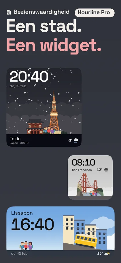 Een stad. Een widget.. Bezienswaardigheid