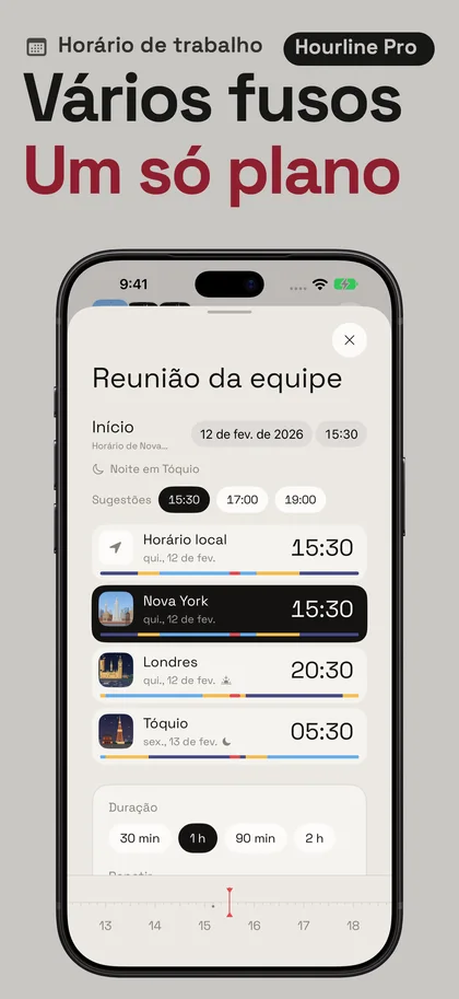 Vários fusos Um só plano. Horário de trabalho