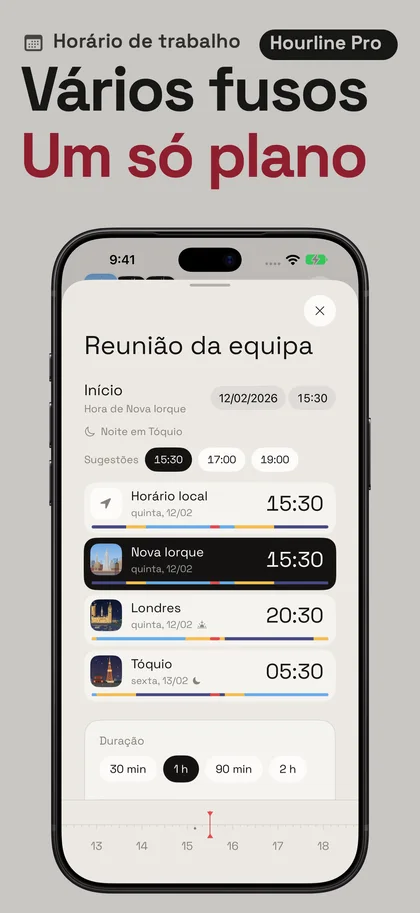 Vários fusos Um só plano. Horário de trabalho