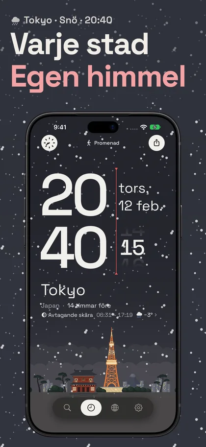 Varje stad Egen himmel. Tokyo · Snö · 20:40
