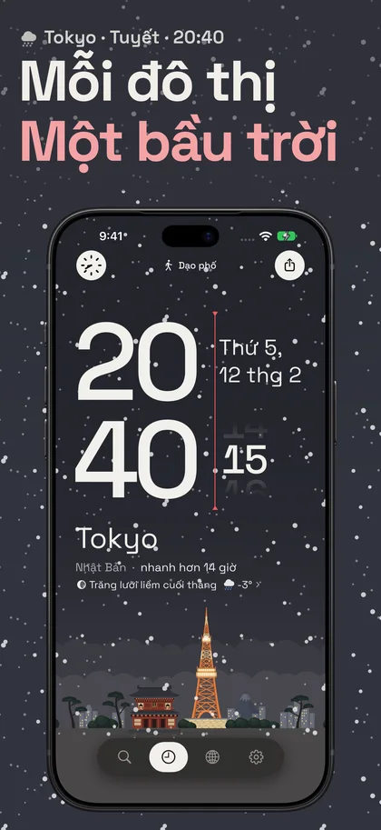Mỗi đô thị Một bầu trời. Tokyo · Tuyết · 20:40
