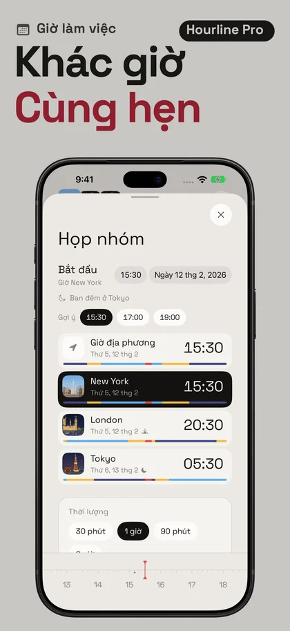 Khác giờ Cùng hẹn. Giờ làm việc