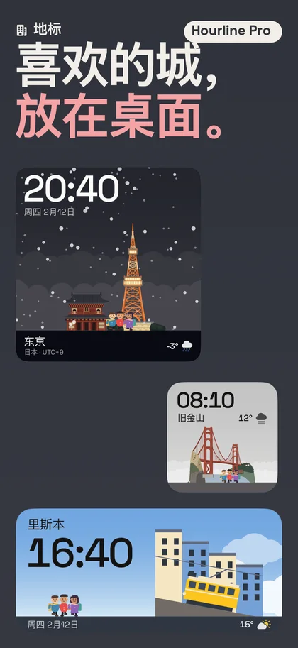 喜欢的城， 放在桌面。. 地标