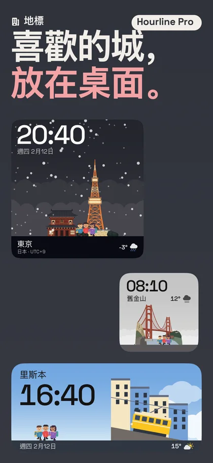 喜歡的城， 放在桌面。. 地標
